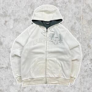 Y2K Sherpa Lined Heavyweight Quiksilver Zip Up Hoodie